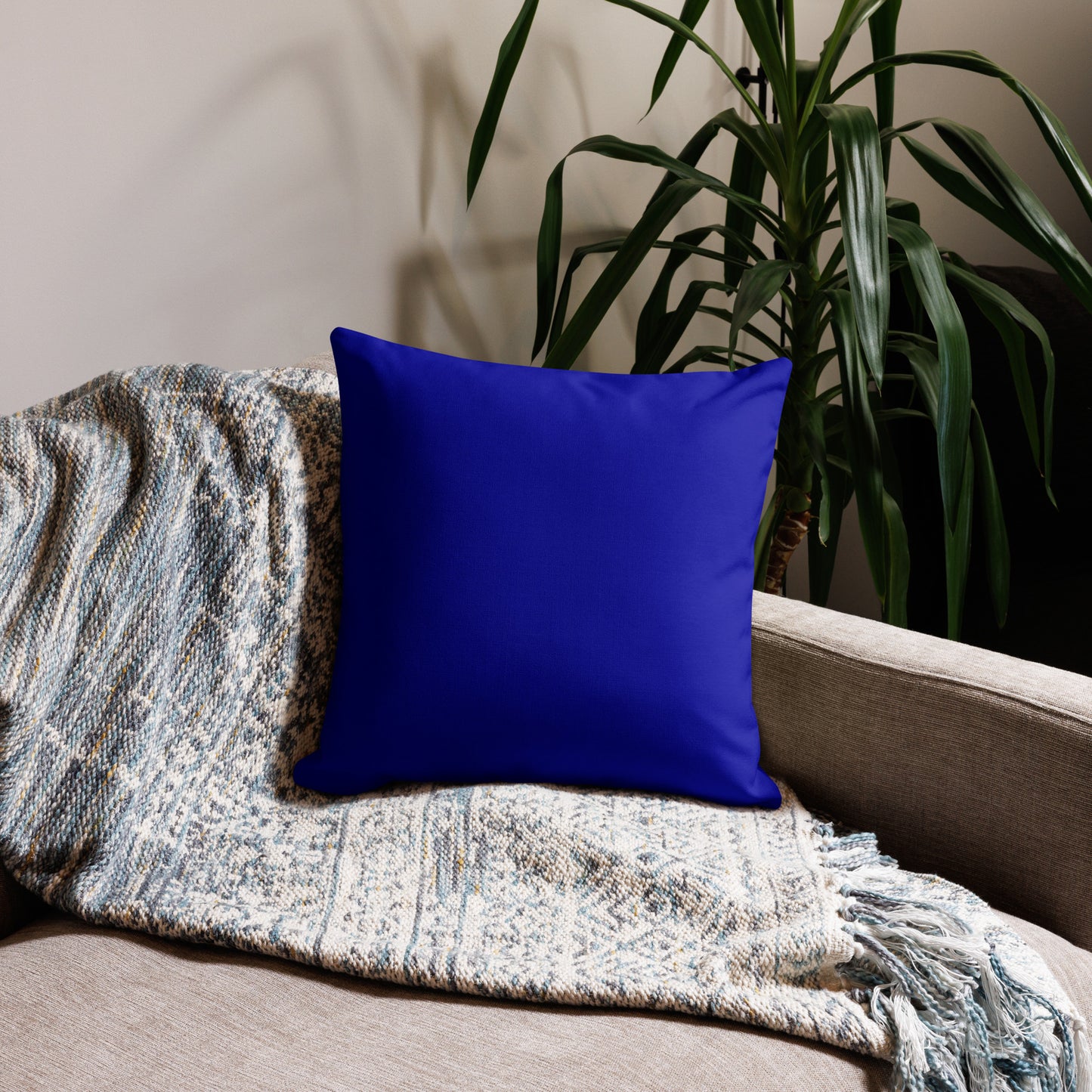 BLUE INDOOR THROW PILLOW 18 X 18
