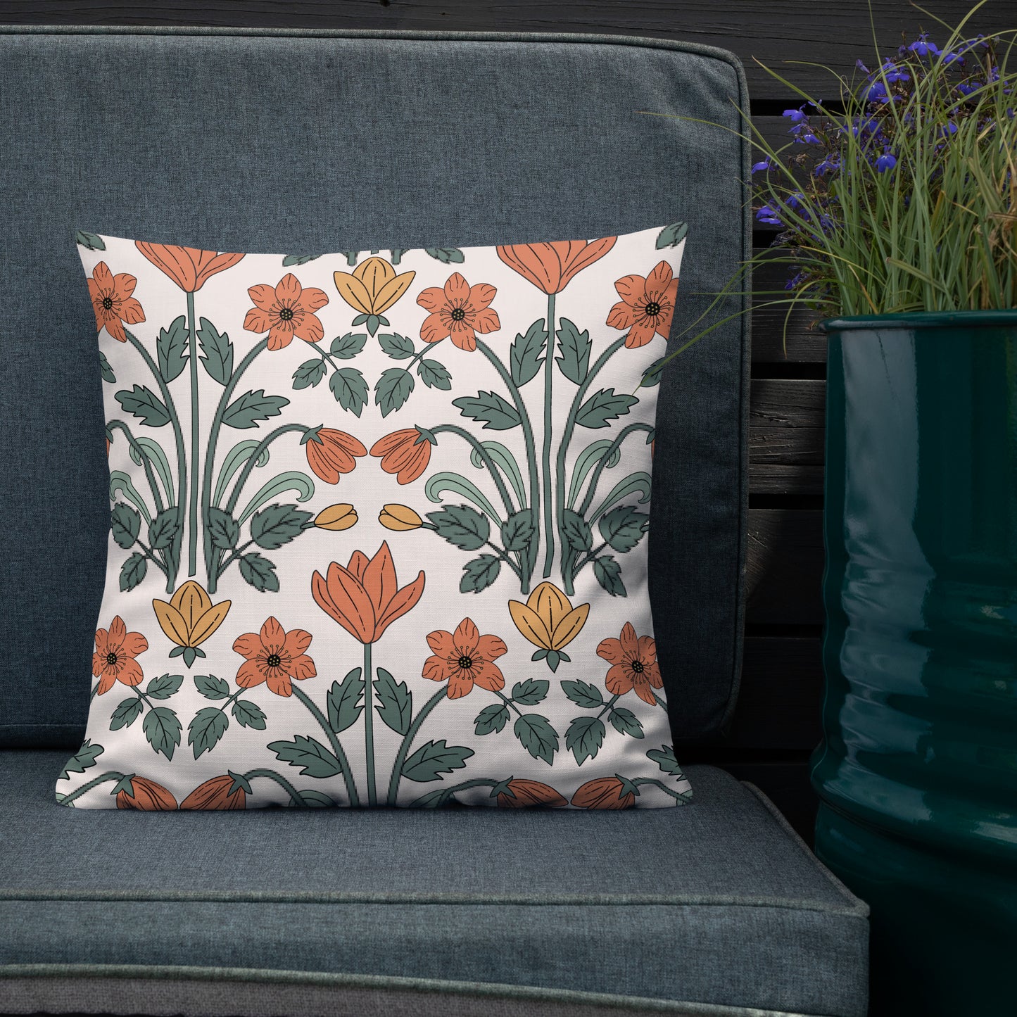 FLOWER NUVO THROW PILLOW 18" X 18"