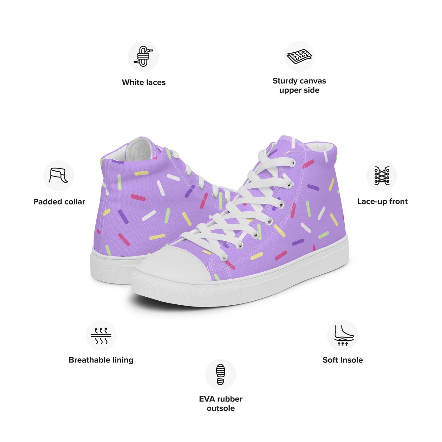 PURPLE CUPCAKE WOMAN'S HIGHTOP SNEAKERS