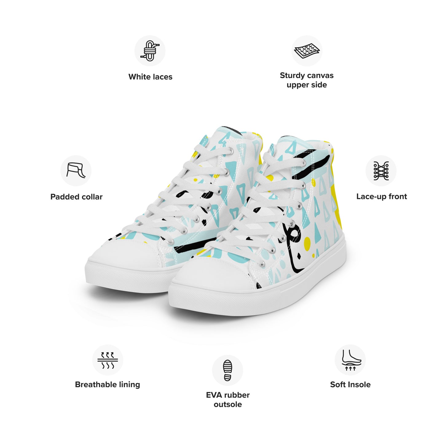 YELLOW AND BLUE WOMAN'S HIGHTOP SNEAKERS