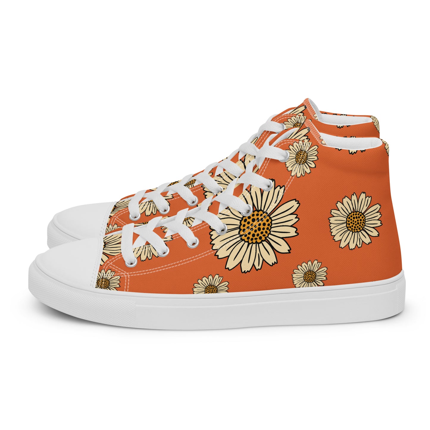 ORANGE FLOWER HIGHTOP SNEAKERS