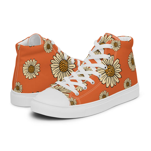 ORANGE FLOWER HIGHTOP SNEAKERS