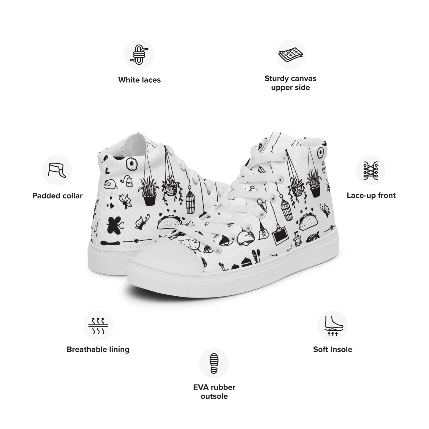 CARTOON WHITE HIGHTOP SNEAKER