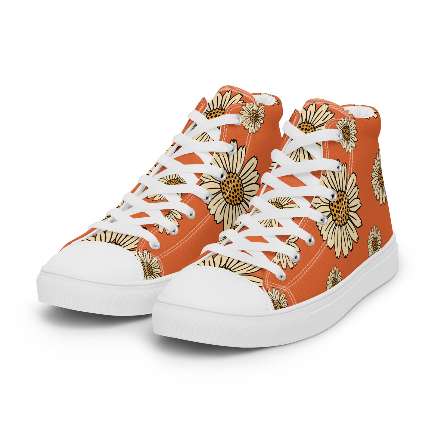 ORANGE FLOWER HIGHTOP SNEAKERS