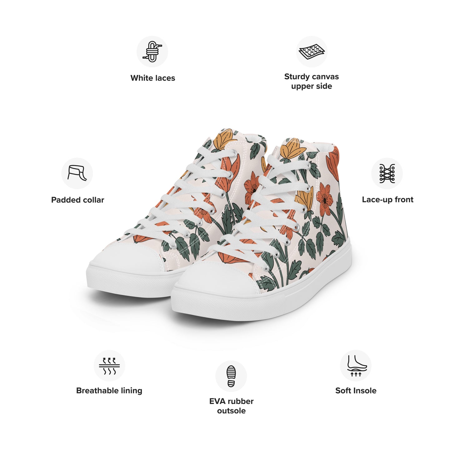 NUVO FLOWERS HIGHTOP SNEAKER