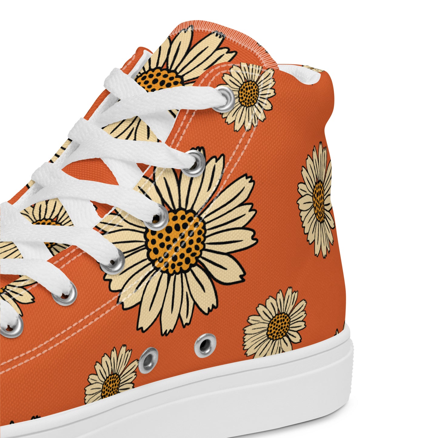 ORANGE FLOWER HIGHTOP SNEAKERS